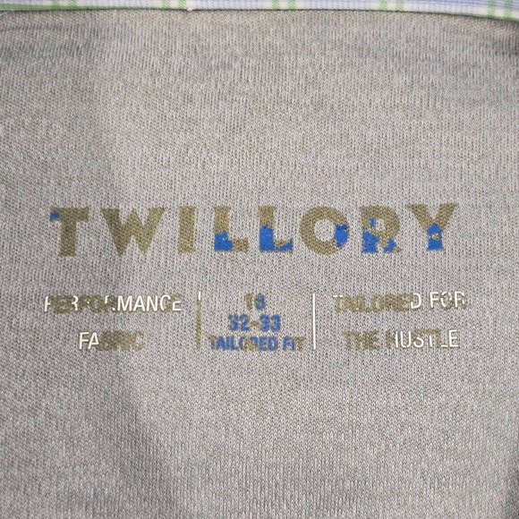 Twillory Shirt Mens 16 32-33 Blue Green Plaid Tailored‎ Fit Performance Office - Picture 4 of 9